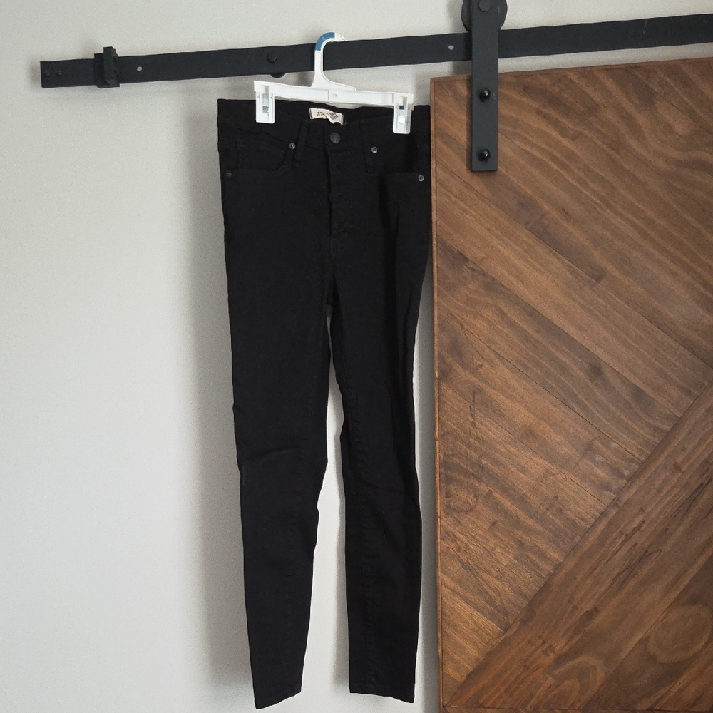 Madewell Mid Rise Black Skinny Jeans